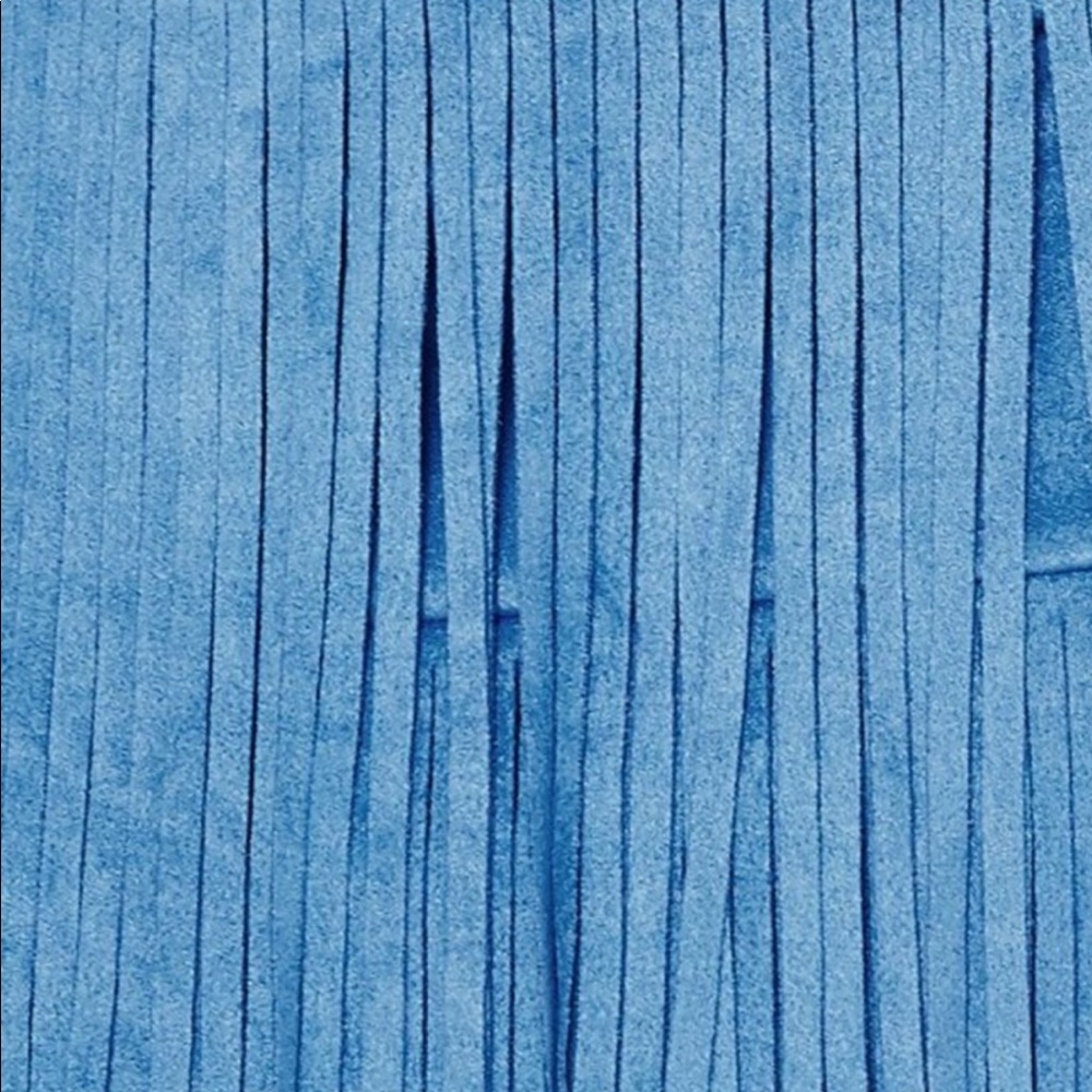 SALE: ⭐️ BLUE FRINGE Mini Faux Suede Skirt - Picture 5 of 6